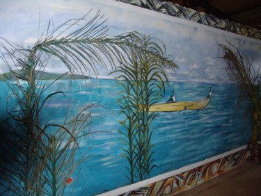 Peinture intitulée "fresque murale Doua…" par Christine Pons, Œuvre d'art originale, Acrylique