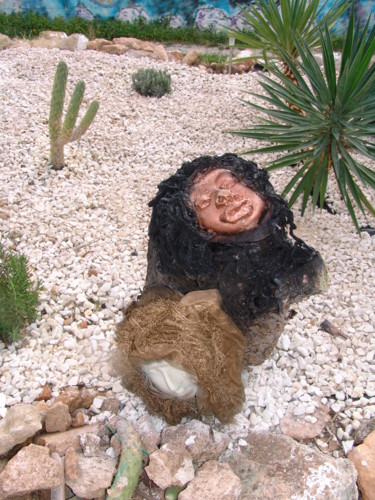 Sculpture intitulée "noir et blanc70" par Christine Pons, Œuvre d'art originale, Plâtre