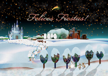 Digitale Kunst mit dem Titel "Felices Fiestas/ Bo…" von Kio, Original-Kunstwerk, Digitale Malerei