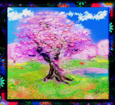 Arte digitale intitolato "桜の季節/Epoca de flore…" da Kio, Opera d'arte originale, Lavoro digitale 2D