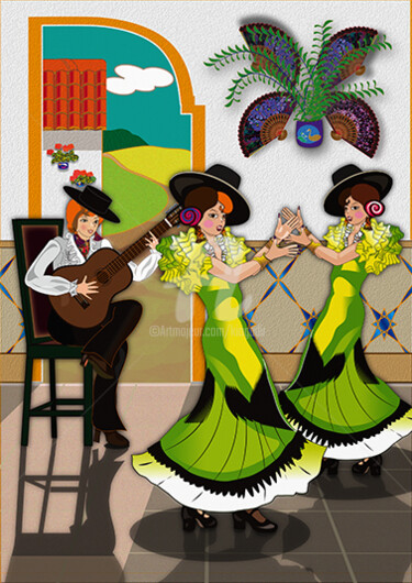 Digital Arts titled "Bailar por la prima…" by Kio, Original Artwork