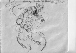 Disegno intitolato "Going Home, Homage…" da Karen Preissler, Opera d'arte originale, Inchiostro