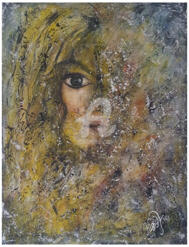 Peinture intitulée "Atlantis Girl" par Bukurije Avdija, Œuvre d'art originale, Acrylique