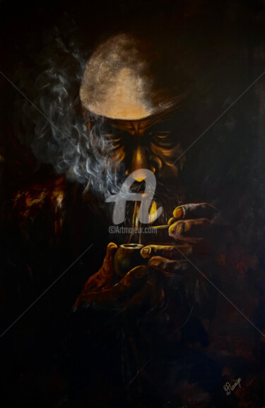 Peinture intitulée "Wood and Tabacco" par Bukurije Avdija, Œuvre d'art originale, Acrylique