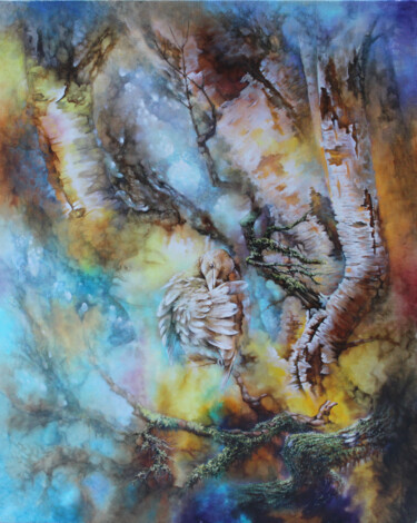 Картина под названием "Белая Ворона" - Кира Мофа-Саргон, Подлинное произведение искусства, Масло