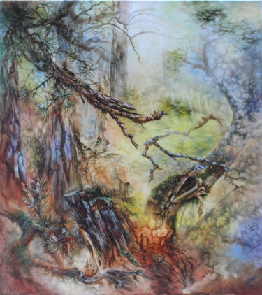 Картина под названием "Рябиновая Дриада" - Кира Мофа-Саргон, Подлинное произведение искусства, Масло