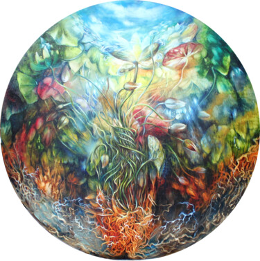 Картина под названием "Подводный мир" - Кира Мофа-Саргон, Подлинное произведение искусства, Масло