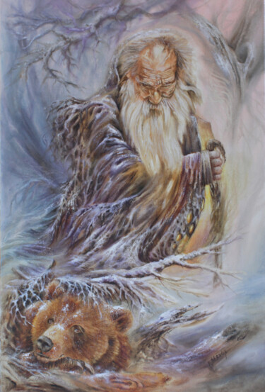 Malerei mit dem Titel "Велес" von Kira Mofa Sargon, Original-Kunstwerk, Öl