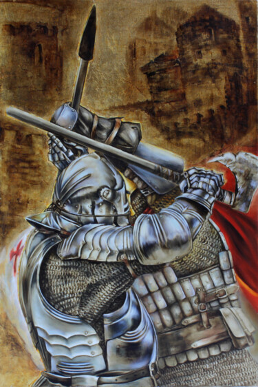Картина под названием "Битва" - Кира Мофа-Саргон, Подлинное произведение искусства, Масло