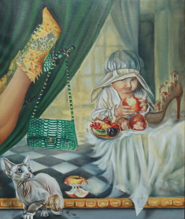 Painting titled "ШАНЕЛЬ" by Kira Mofa Sargon, Original Artwork, Oil