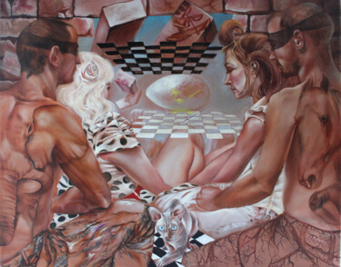 Pintura titulada "Загадки Сфинкса. Сл…" por Kira Mofa Sargon, Obra de arte original, Oleo