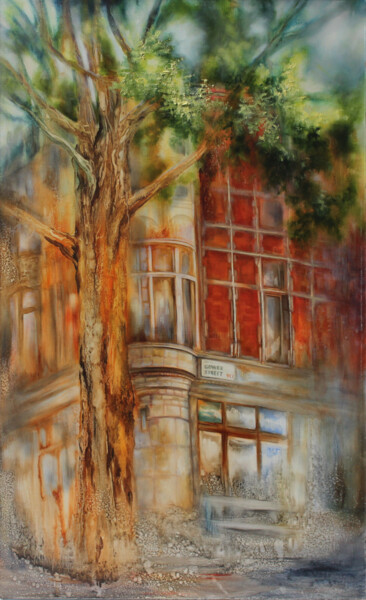 Painting titled "Книжный магазин. Ло…" by Kira Mofa Sargon, Original Artwork, Oil