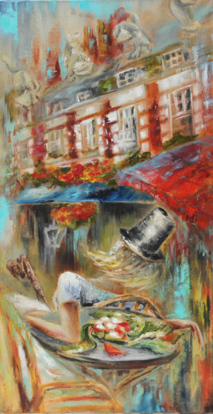 Painting titled "Лондон. Завтрак" by Kira Mofa Sargon, Original Artwork, Oil