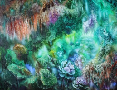 Pintura titulada "Долина лотосов" por Kira Mofa Sargon, Obra de arte original, Oleo