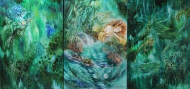 Картина под названием "ГЛУБИННЫЕ МИРЫ" - Кира Мофа-Саргон, Подлинное произведение искусства, Масло