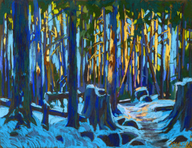 Rysunek zatytułowany „Lynn Forest” autorstwa Kira Sokolovskaia, Oryginalna praca, Pastel