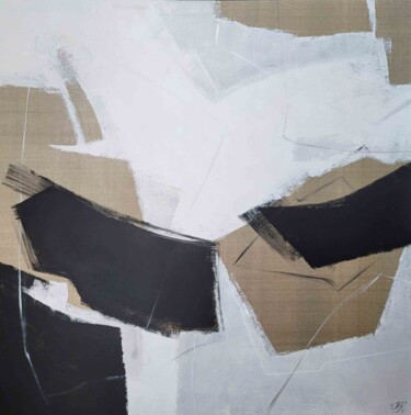 Картина под названием "Black and Canvas Me…" - Татьяна Кирикова, Подлинное произведение искусства, Акрил
