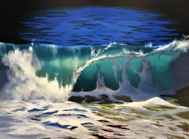 Pintura intitulada "wave" por Kirill Nemaltsev, Obras de arte originais, Óleo Montado em Armação em madeira