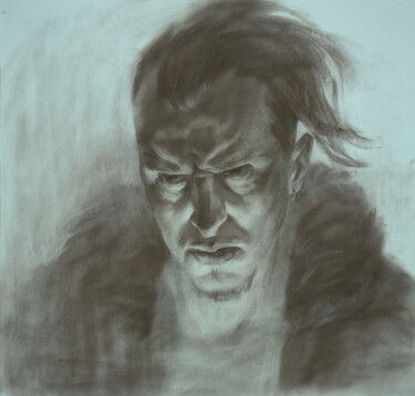 Drawing titled "Портрет друга" by Kirill Petrenko, Original Artwork, Charcoal