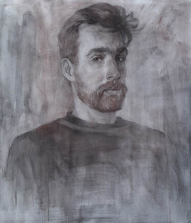 Drawing titled "Алексей" by Kirill Petrenko, Original Artwork, Charcoal