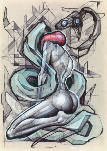 Рисунок под названием "EVA 1" - Кирилл Плут, Подлинное произведение искусства, Карандаш