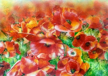 Painting titled "Poppy field" by Kirill Shevchenko, Original Artwork, Acrylic