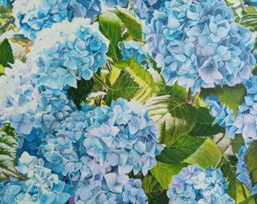 Painting titled "Hydrangea" by Kirill Shevchenko, Original Artwork, Acrylic