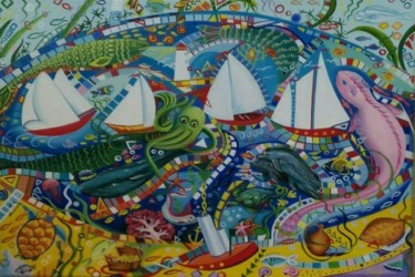 Картина под названием "Мозаика" - Кирилл Янковский, Подлинное произведение искусства, Масло