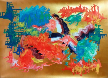 abstract flowers 8 Painting titled "abstract flowers 8" by Kyrylo Bondarenko, Original Art, Acrylic