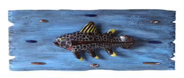 Sculpture titled "Latimeria Fish Cera…" by Valery Kirillov, Original Artwork, Ceramics