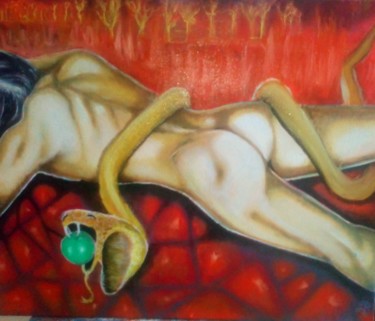 Painting titled "eve" by Sarah Bouzaglou Boissin, Original Artwork, Oil