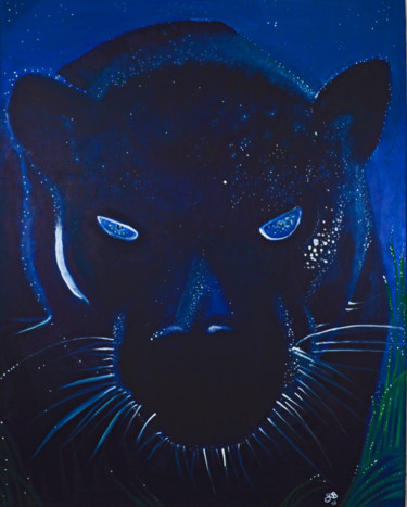 Ζωγραφική με τίτλο "panthère noire" από Sarah Bouzaglou Boissin, Αυθεντικά έργα τέχνης