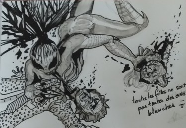 Drawing titled "venomgirly" by Sarah Bouzaglou Boissin, Original Artwork, Ink