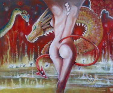 Painting titled "le puregatoire" by Sarah Bouzaglou Boissin, Original Artwork, Oil