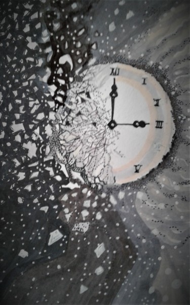 「étoiles de temps」というタイトルの描画 Sarah Bouzaglou Boissinによって, オリジナルのアートワーク, マーカー