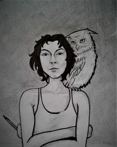 「autoportrait」というタイトルの描画 Sarah Bouzaglou Boissinによって, オリジナルのアートワーク, インク