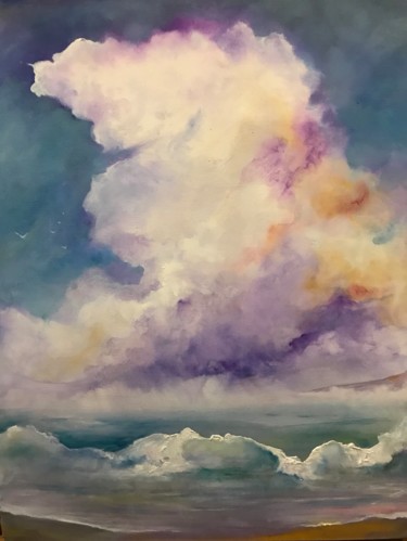 Malerei mit dem Titel "Distant Rain" von Kirk Ruse, Original-Kunstwerk, Öl