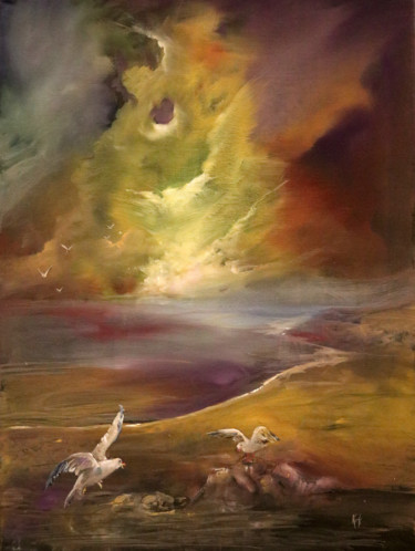 Painting titled "Nesting" by Kirk Ruse, Original Artwork, Oil