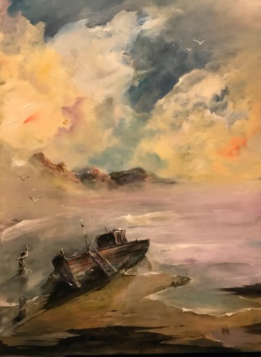 Pintura intitulada "The Last Anchorage…" por Kirk Ruse, Obras de arte originais, Óleo