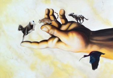 Malarstwo zatytułowany „Creation of Animals” autorstwa Kirk Shiflett, Oryginalna praca, Olej