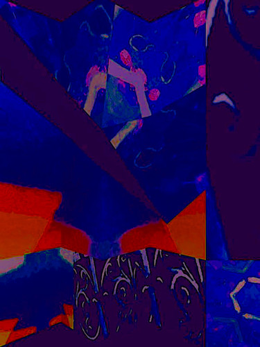Digitale Kunst mit dem Titel "BlueCrash1" von Kirlian, Original-Kunstwerk, Digitale Malerei