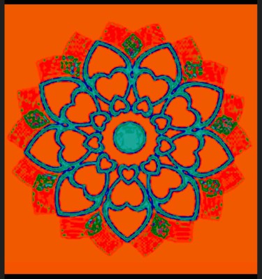 Digital Arts titled "Love Mandala" by Kirlian, Original Artwork, Digital Painting