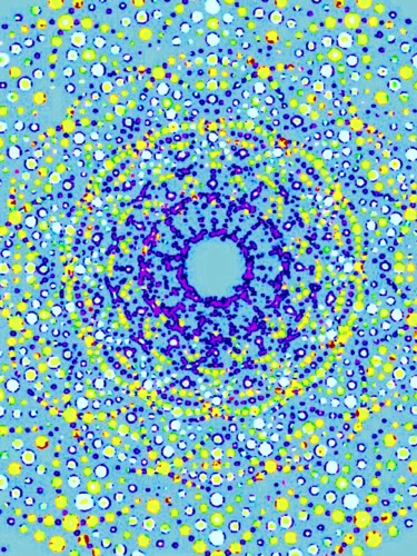 Digitale Kunst mit dem Titel "Mandala Neige" von Kirlian, Original-Kunstwerk, Digitale Malerei