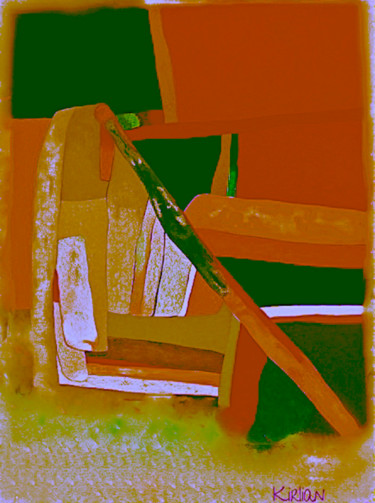 Arts numériques intitulée "Vert Orange" par Kirlian, Œuvre d'art originale, Peinture numérique