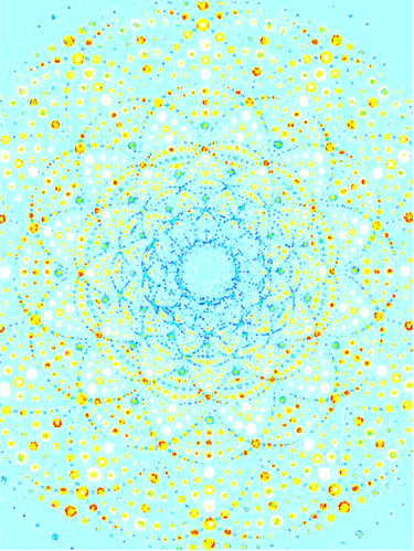 Digital Arts titled "Sweet Mandala Blue" by Kirlian, Original Artwork, Digital Painting