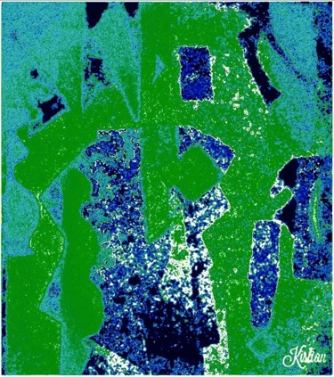 Arts numériques intitulée "Chevalier Bleu" par Kirlian, Œuvre d'art originale, Peinture numérique