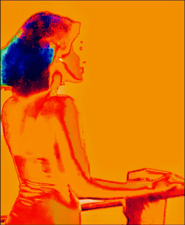 Digital Arts titled "Femme-Lumière" by Kirlian, Original Artwork, Digital Painting