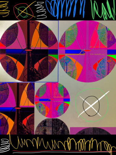 Digitale Kunst mit dem Titel "Round & Round" von Kirlian, Original-Kunstwerk, Digitale Malerei