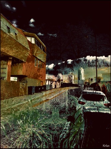 Fotografie mit dem Titel "City fiction" von Kirlian, Original-Kunstwerk, Fotomontage