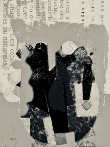 Digitale Kunst mit dem Titel "Composition N&B" von Kirlian, Original-Kunstwerk, Manipulierte Fotografie